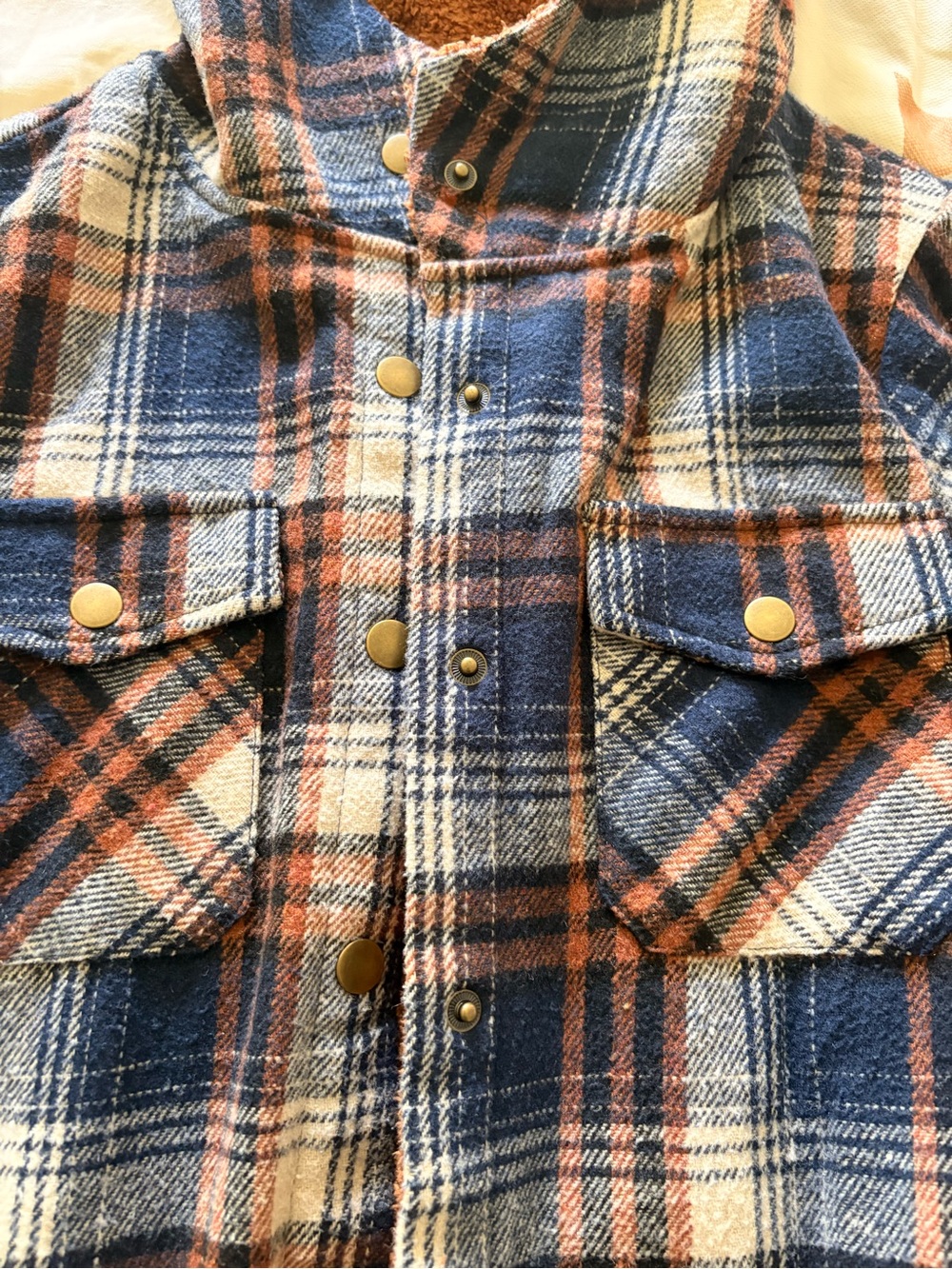 Kids Blue & Brown Plaid Cozy Jacket
